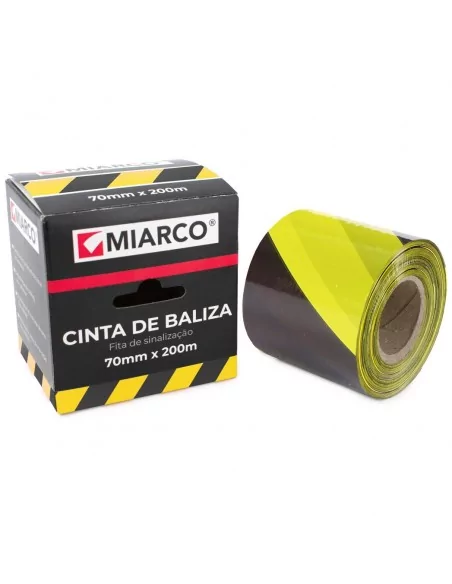 Cinta baliza seguridad 70mm x 200 mt amarillo/negro